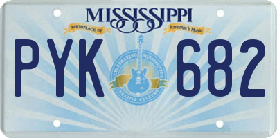MS license plate PYK682