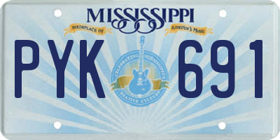 MS license plate PYK691