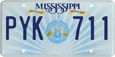 MS license plate PYK711
