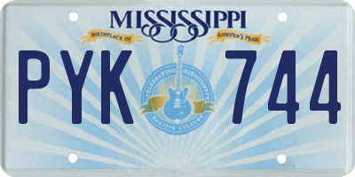 MS license plate PYK744