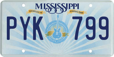 MS license plate PYK799