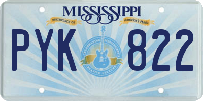 MS license plate PYK822