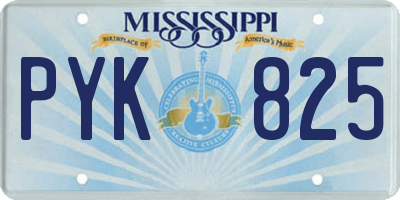 MS license plate PYK825