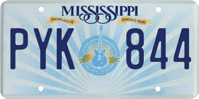 MS license plate PYK844