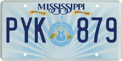 MS license plate PYK879