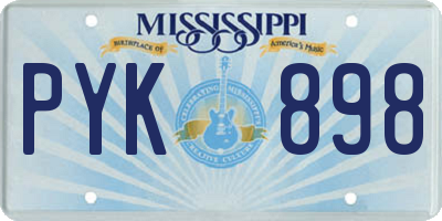 MS license plate PYK898