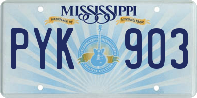 MS license plate PYK903