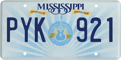 MS license plate PYK921