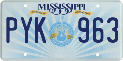 MS license plate PYK963