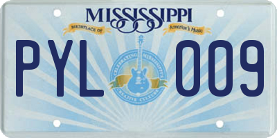 MS license plate PYL009