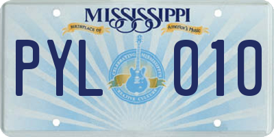 MS license plate PYL010