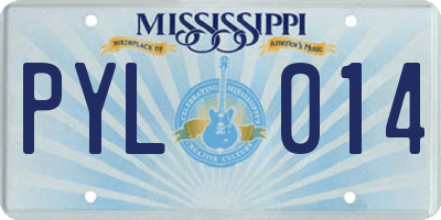 MS license plate PYL014