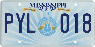 MS license plate PYL018