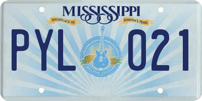 MS license plate PYL021