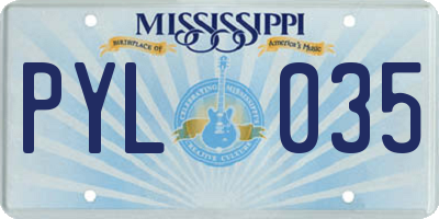 MS license plate PYL035