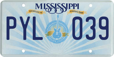 MS license plate PYL039