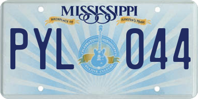 MS license plate PYL044