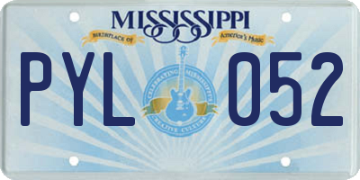 MS license plate PYL052