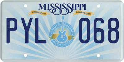 MS license plate PYL068