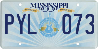 MS license plate PYL073
