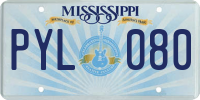 MS license plate PYL080