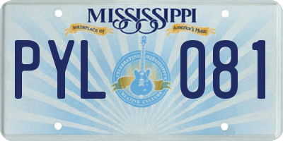MS license plate PYL081
