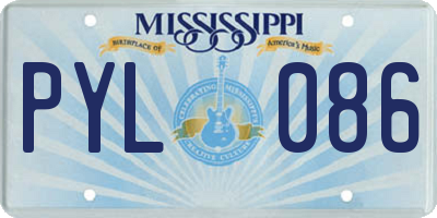 MS license plate PYL086