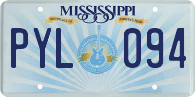 MS license plate PYL094