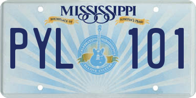 MS license plate PYL101