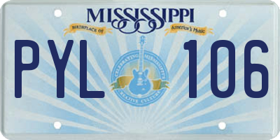 MS license plate PYL106