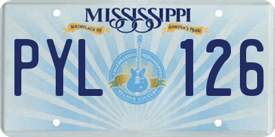 MS license plate PYL126