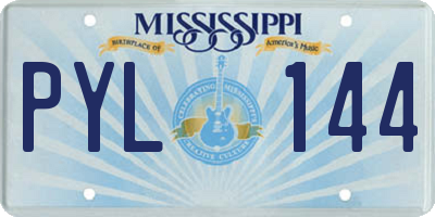 MS license plate PYL144