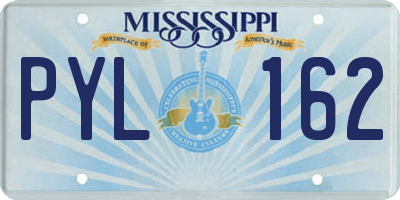 MS license plate PYL162