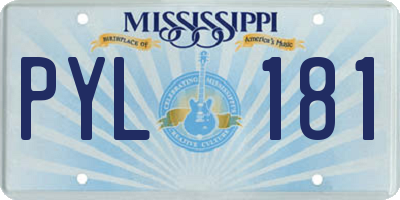 MS license plate PYL181