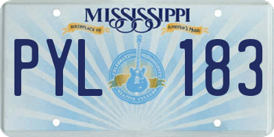 MS license plate PYL183