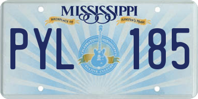 MS license plate PYL185