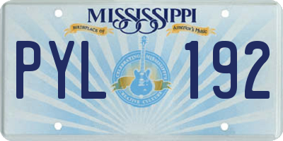 MS license plate PYL192