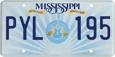 MS license plate PYL195