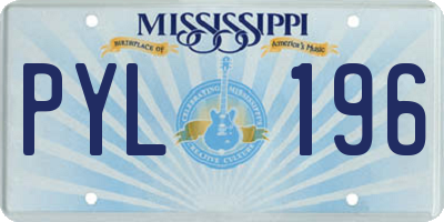 MS license plate PYL196