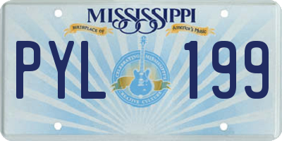 MS license plate PYL199