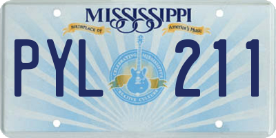 MS license plate PYL211