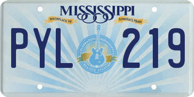 MS license plate PYL219