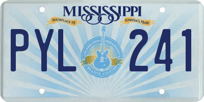 MS license plate PYL241