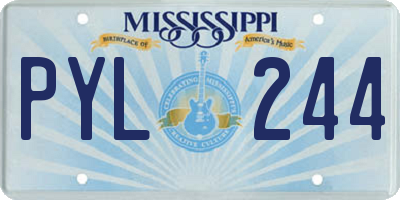 MS license plate PYL244