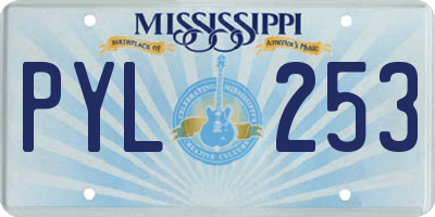 MS license plate PYL253
