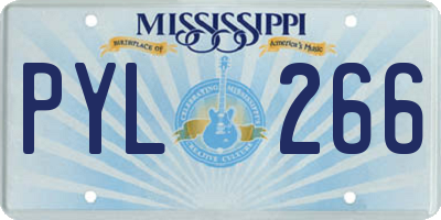 MS license plate PYL266