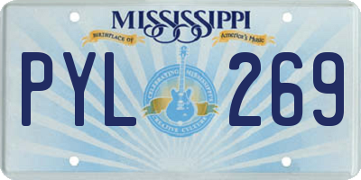 MS license plate PYL269