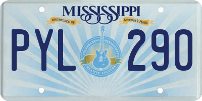 MS license plate PYL290