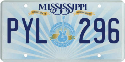 MS license plate PYL296
