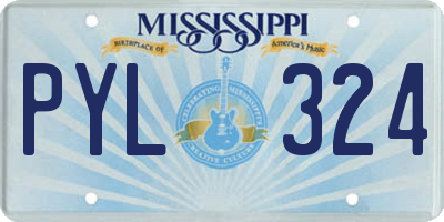 MS license plate PYL324
